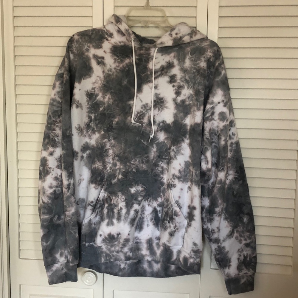 Artist Union Clothing Co Gray & White Tie Dye Hoodie